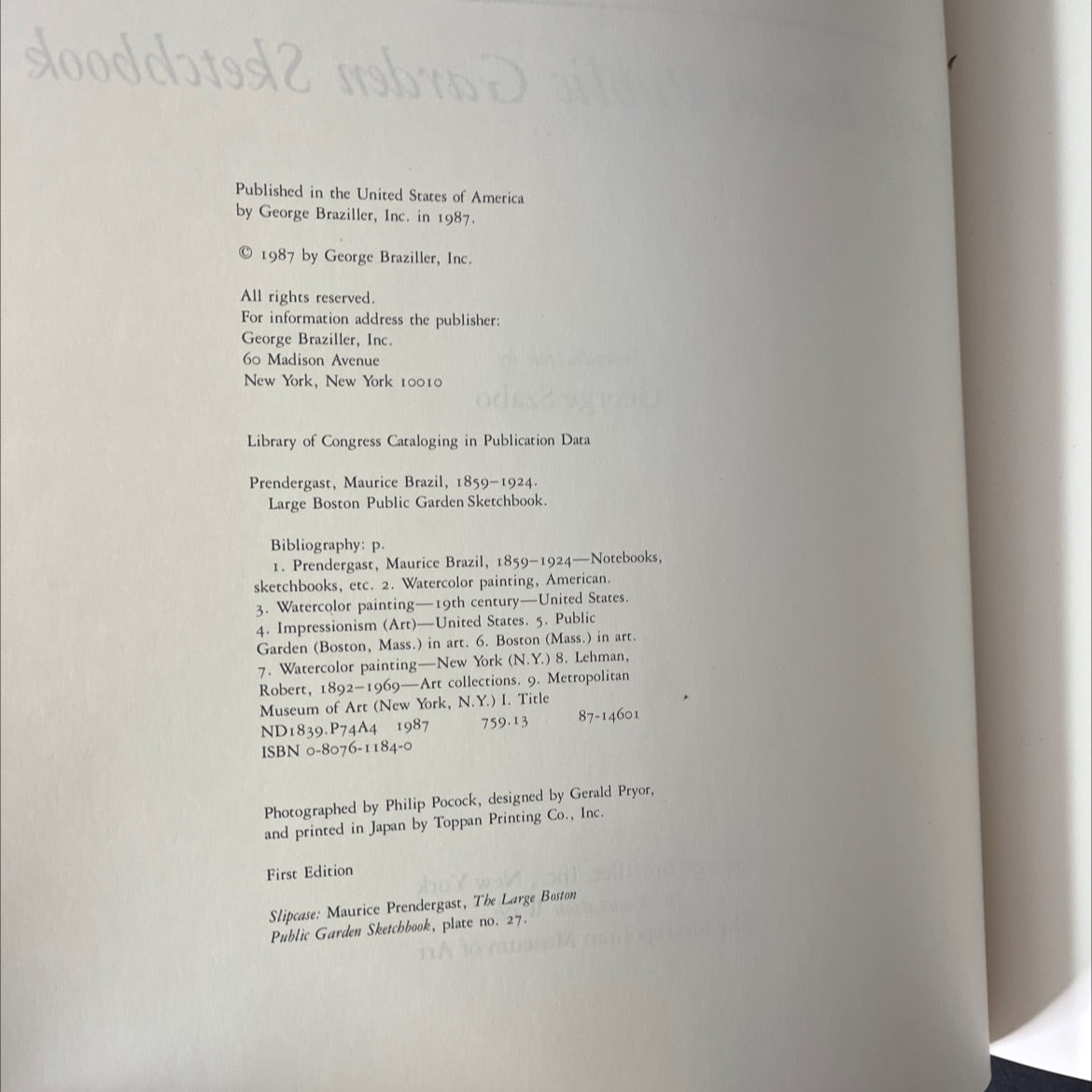 maurice prendergast large boston public garden sketchbook book, by maurice prendergast, 1987 Hardcover, First Edition, image 3