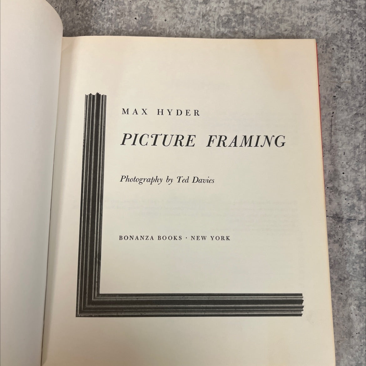 max hyder picture framing book, by ted davies, 1963 Hardcover image 2