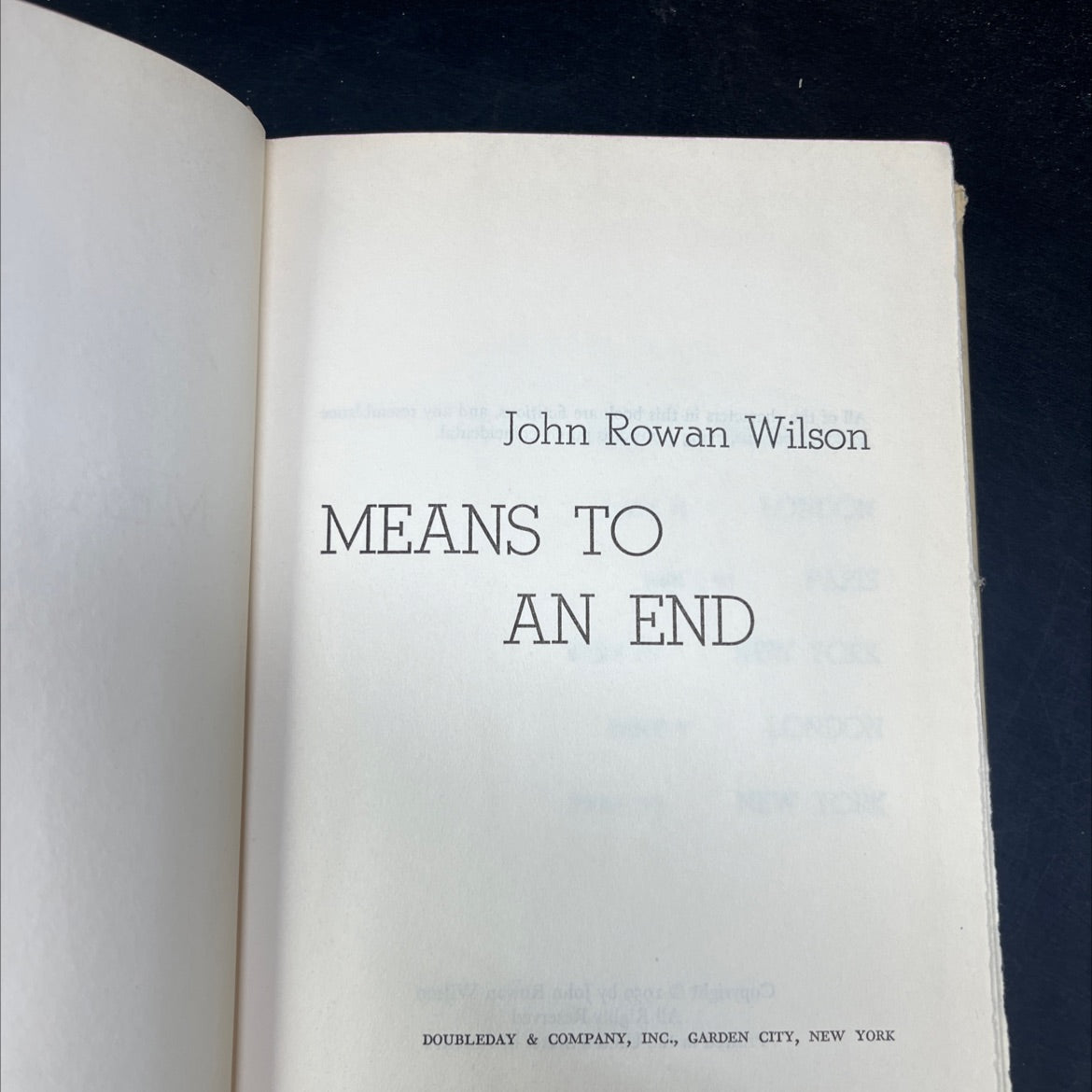 means to an end book, by John Rowan Wilson, 1959 Hardcover image 2