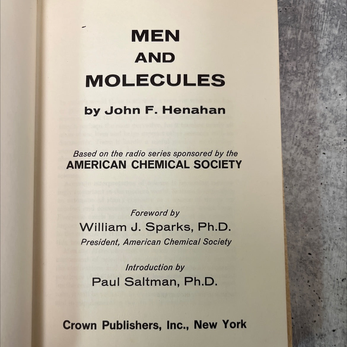 men and molecules book, by John F. Henahan, 1966 Hardcover, Vintage image 2