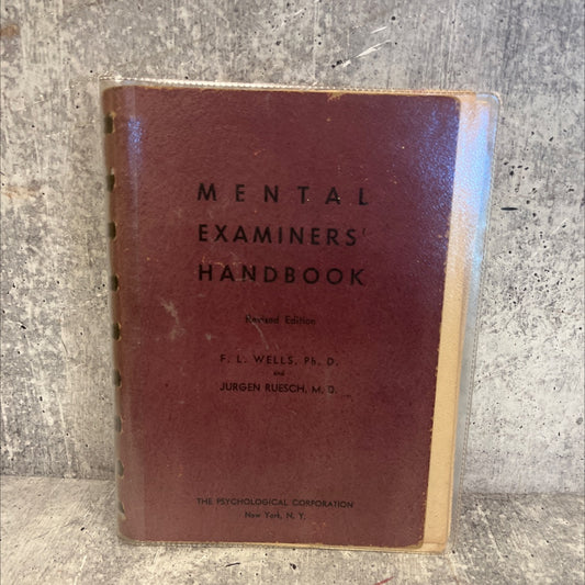 mental examiners' handbook book, by f. l. wells, jurgen ruesch, 1945 Paperback image 1