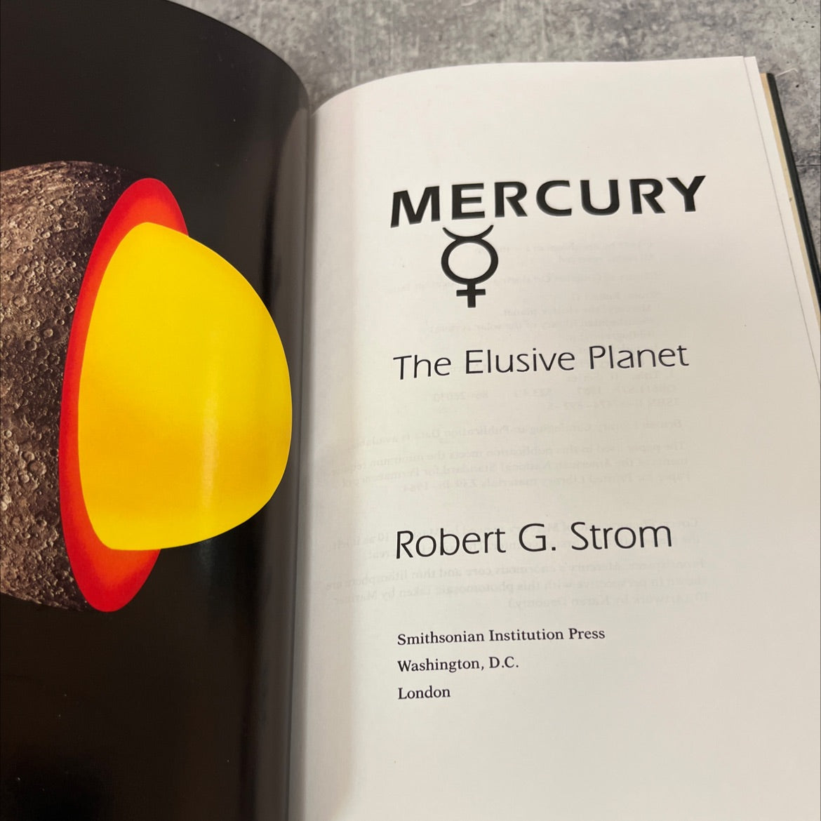 mercury the elusive planet book, by robert g. strom, 1987 Hardcover image 2