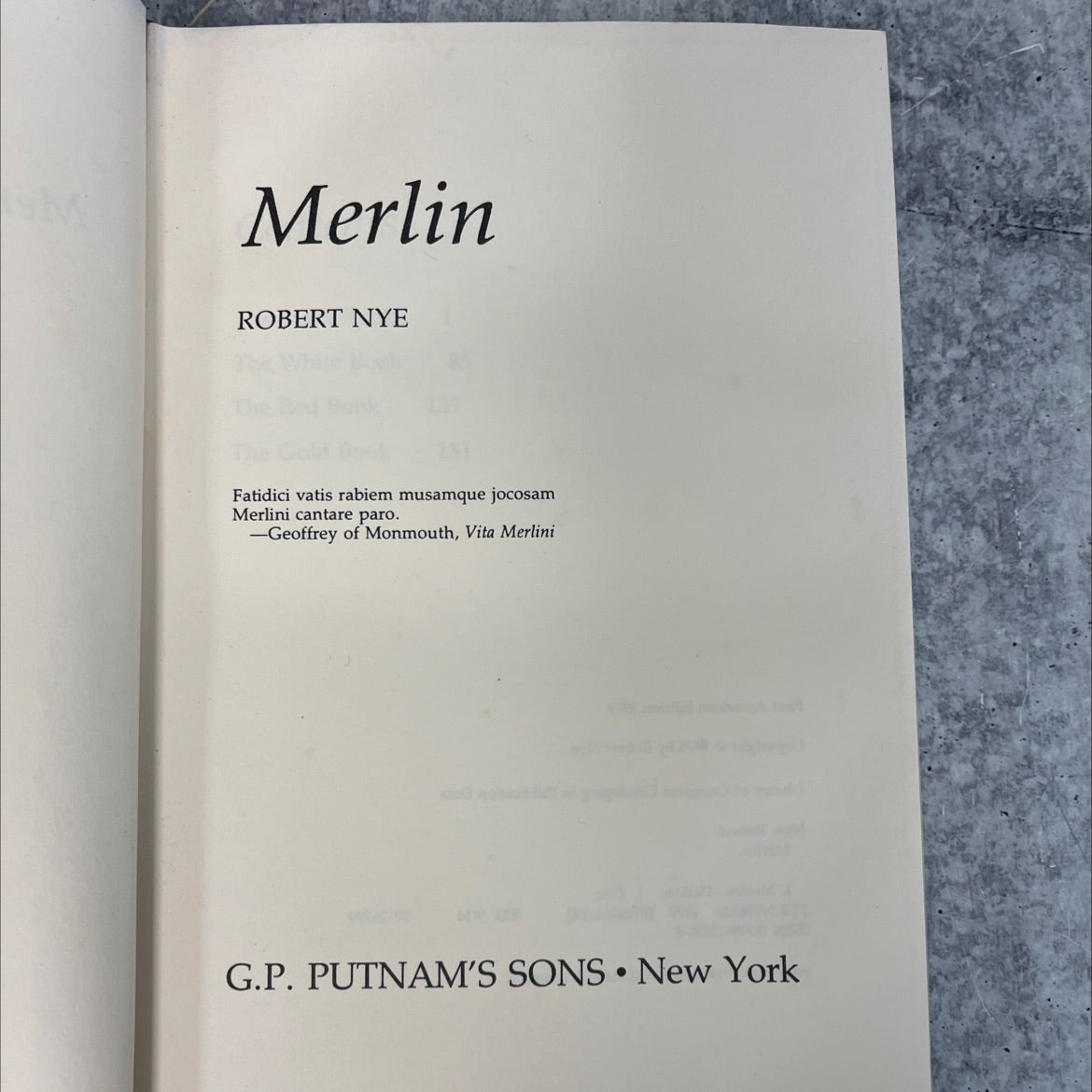 merlin book, by robert nye, 1979 Hardcover, First Edition, Vintage image 2