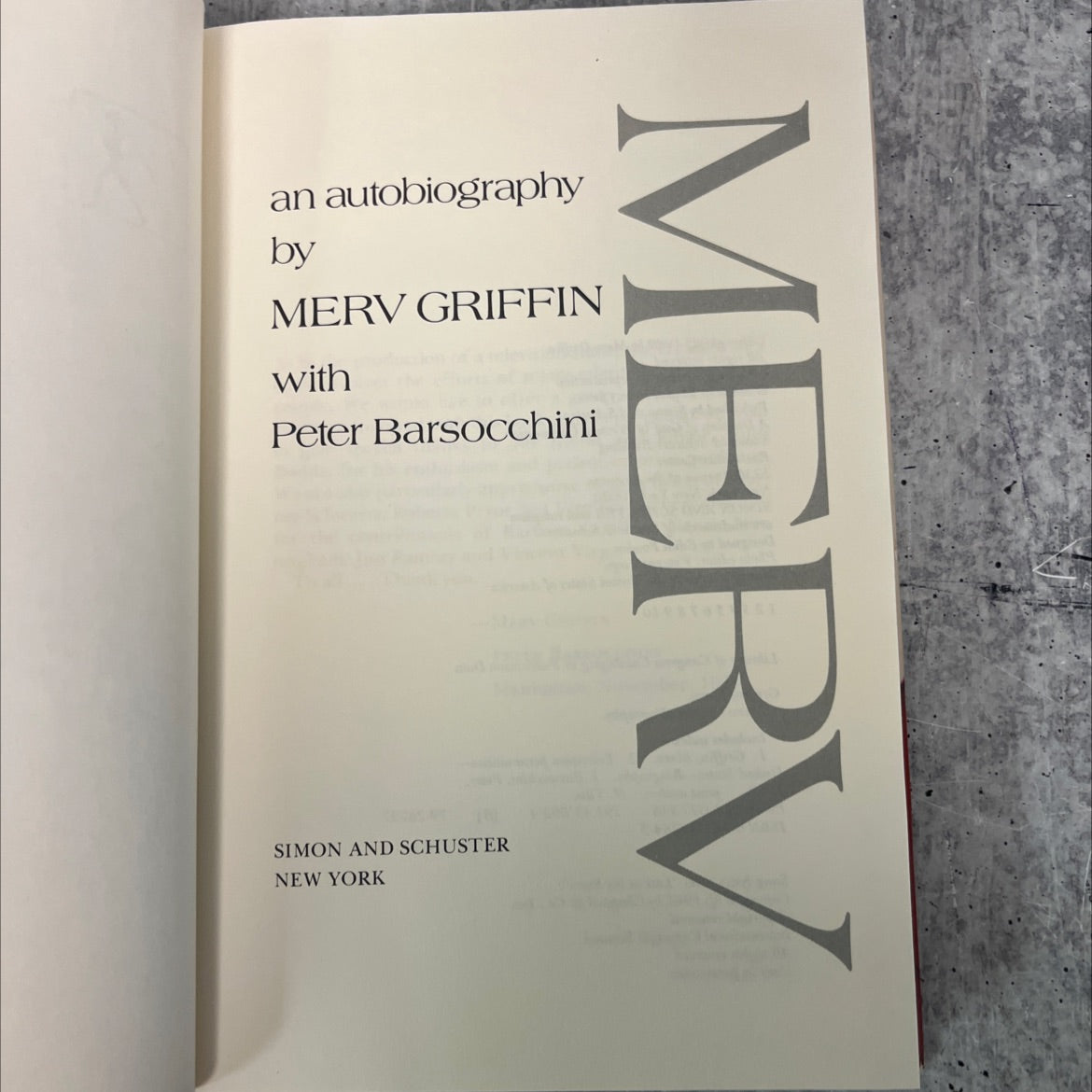 merv: an autobiography book, by Merv Griffin, 1980 Hardcover, Vintage image 2