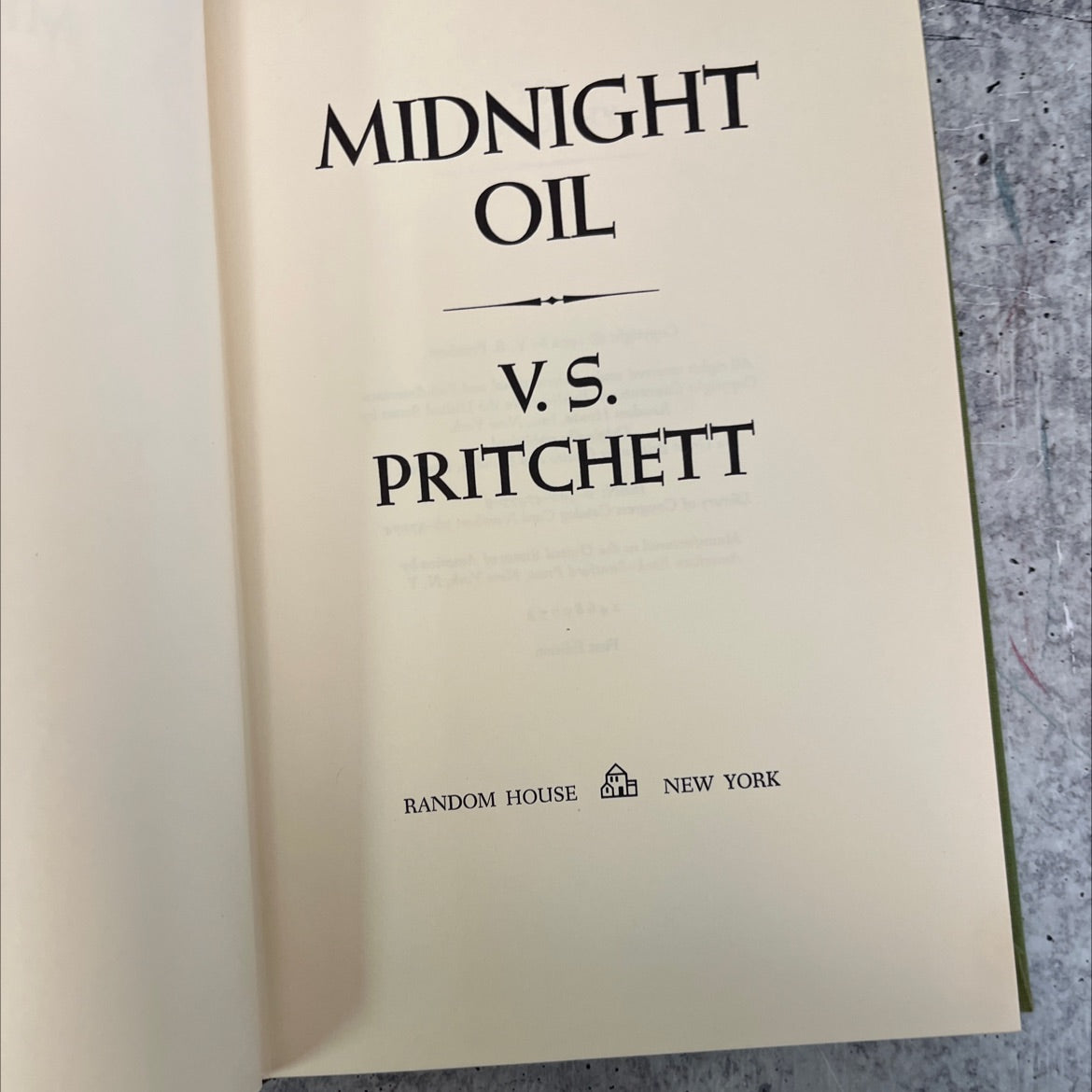 midnight oil book, by V. S. Pritchett, 1972 Hardcover, Vintage image 2