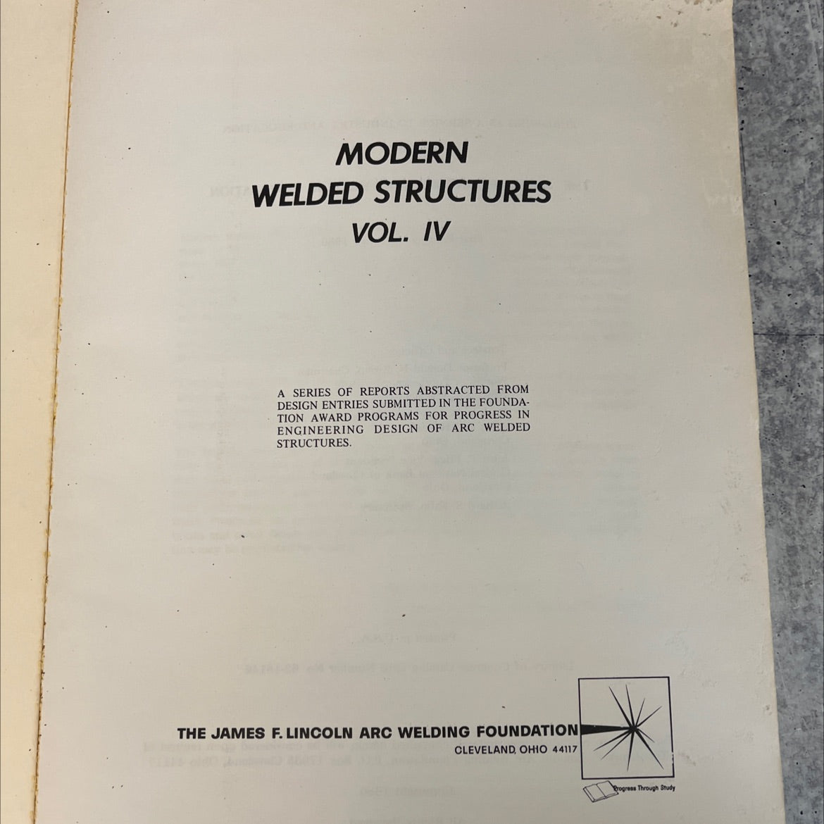 modern welded structures vol. iv book, by the james f. lincoln arc welding foundation, 1980 Paperback image 2