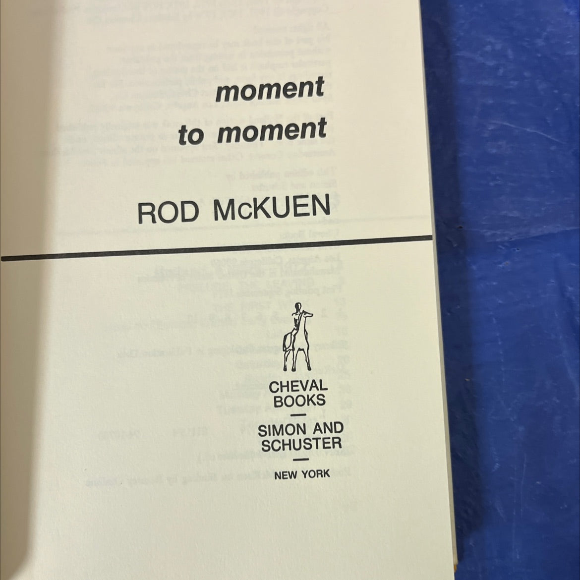 moment to moment book, by Rod McKuen, 1974 Hardcover image 2