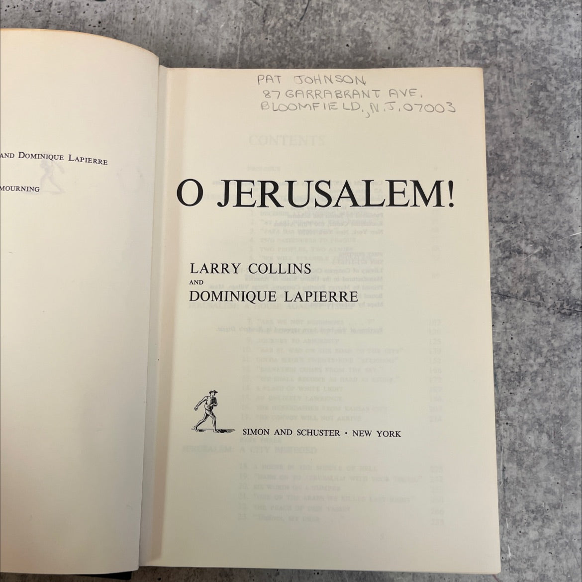 mourning o jerusalem! book, by larry collins and dominique lapierre, 1972 Hardcover image 2