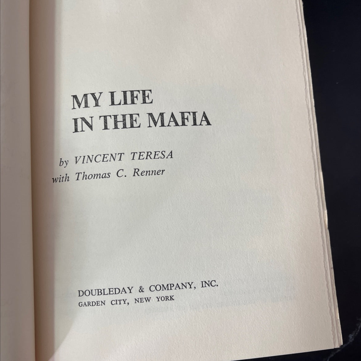 my life in the mafia book, by vincent teresa with thomas c. renner, 1973 Hardcover, Vintage image 2