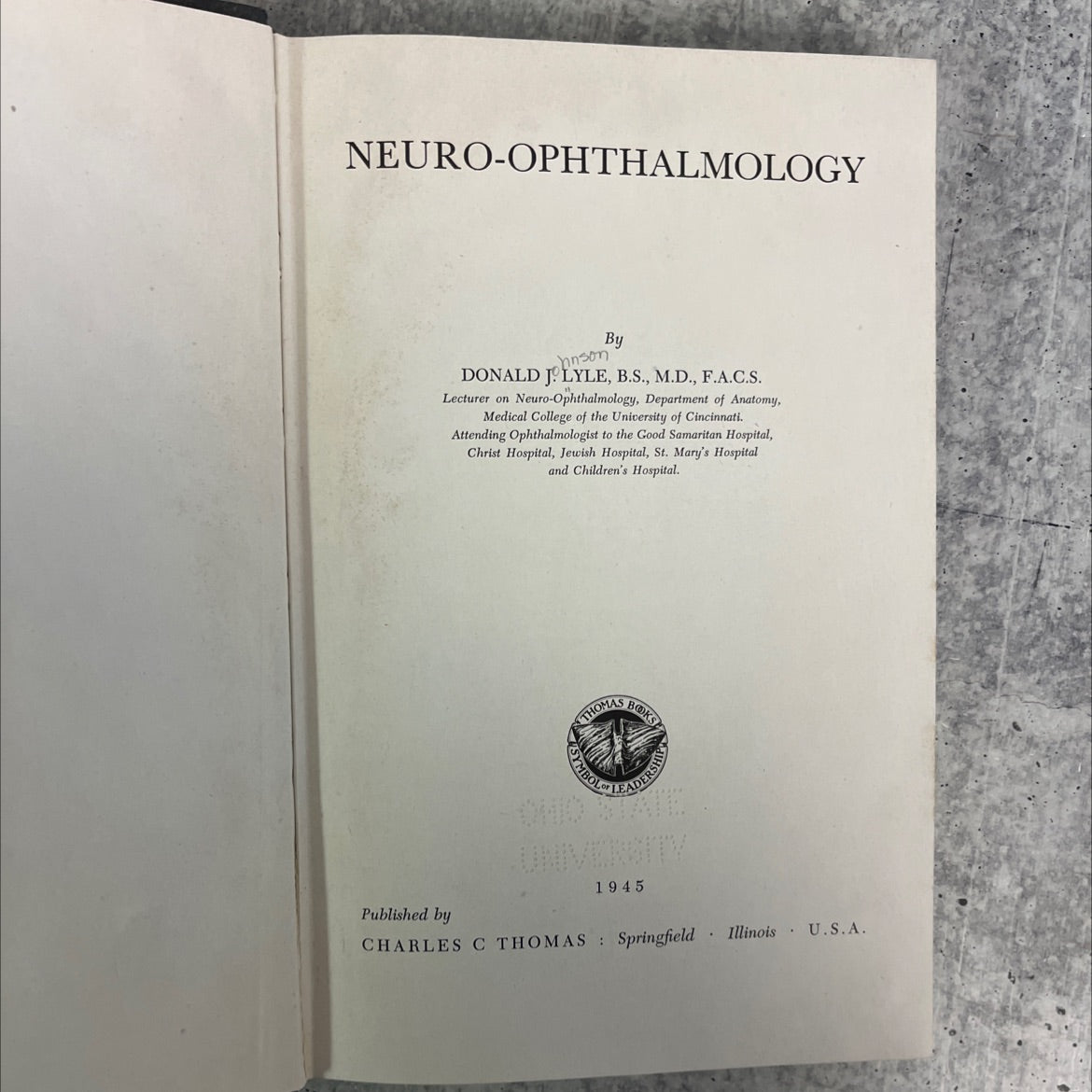 neuro-ophthalmology book, by donald j. lyle, 1945 Hardcover image 2