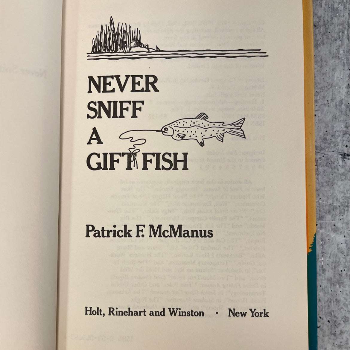 never sniff a gift fish book, by Patrick F. McManus, 1983 Hardcover, Vintage image 2