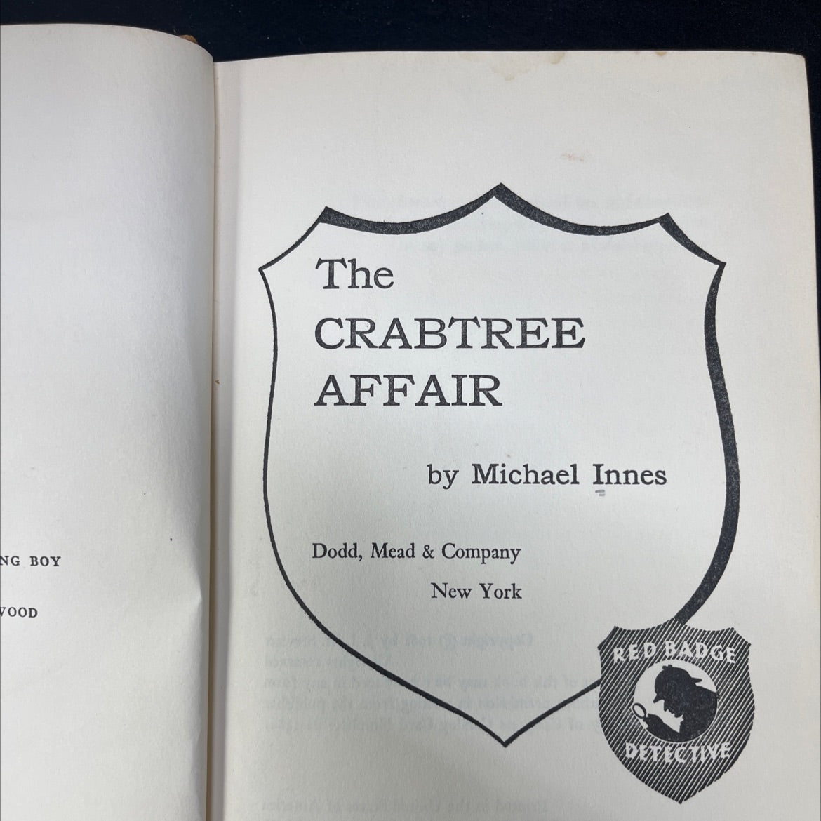 ng boy the crabtree affair book, by Michael Innes, 1962 Hardcover image 2