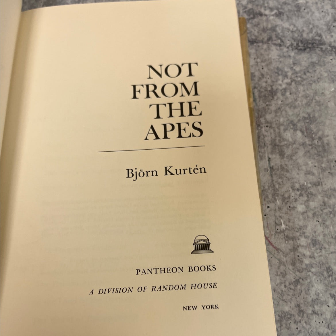 not from the apes book, by björn kurtén, 1972 Hardcover image 2