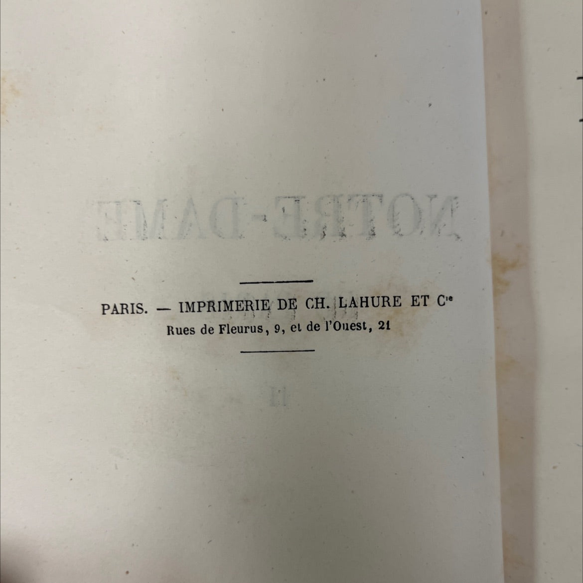 notre-dame de paris book, by victor hugo, 1862 Leather, Rare, Antique image 3