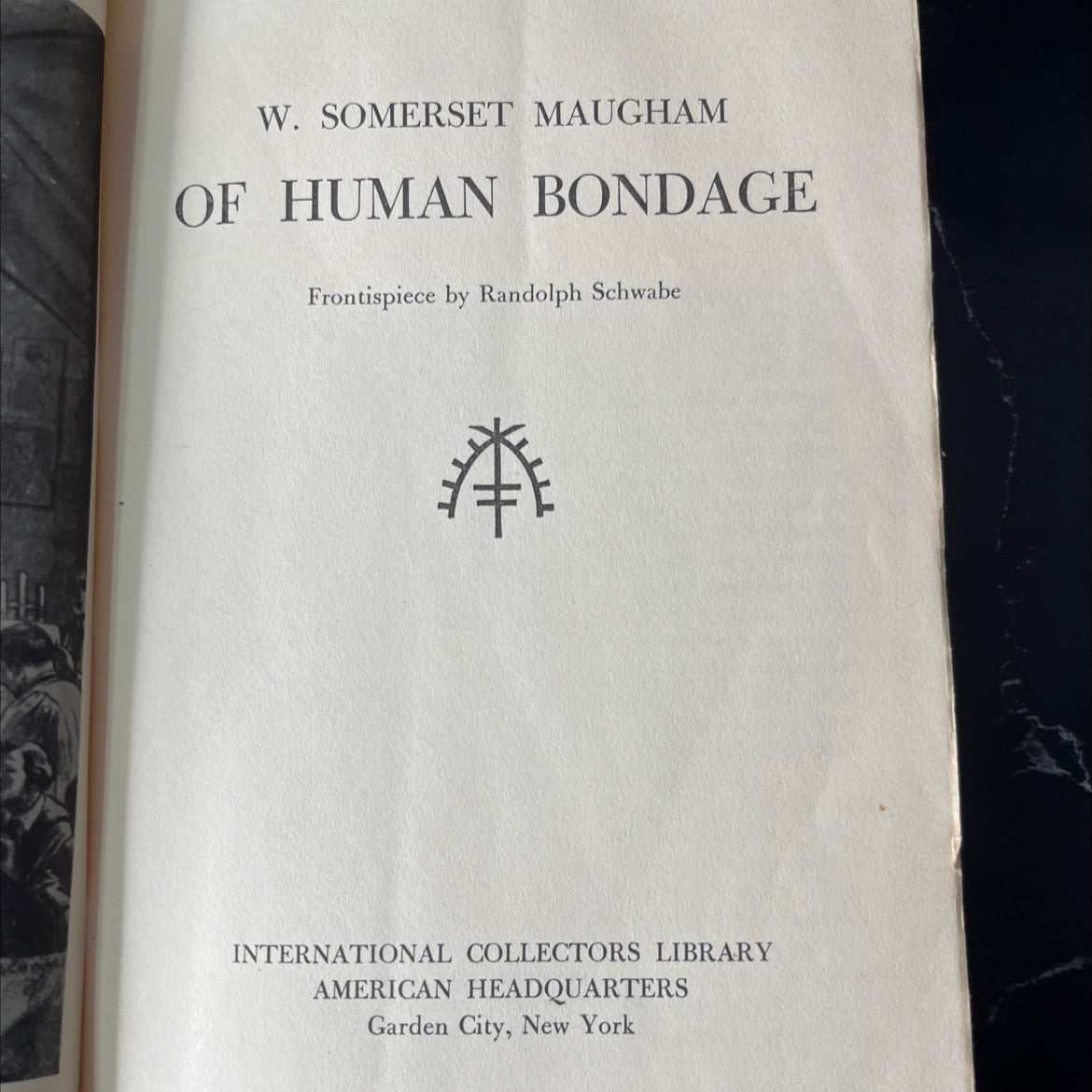 of human bondage book, by W. Somerset Maugham, 1936 Hardcover, Heavily Used image 2