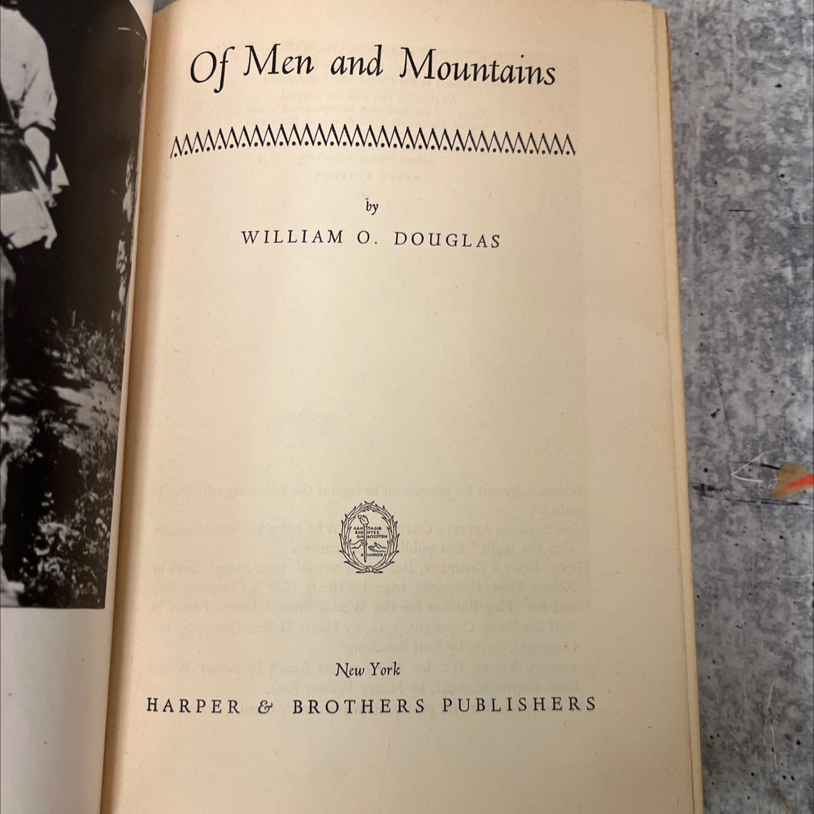 of men and mountains book, by william o. douglas, 1950 Hardcover, First Edition, Rare, Vintage, Heavily Used image 2