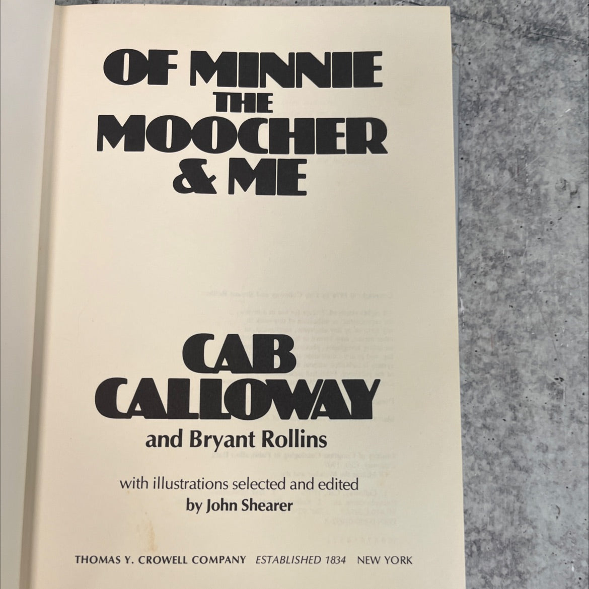 of minnie the moocher & me book, by Cab Calloway and Bryant Rollins, 1976 Hardcover image 2