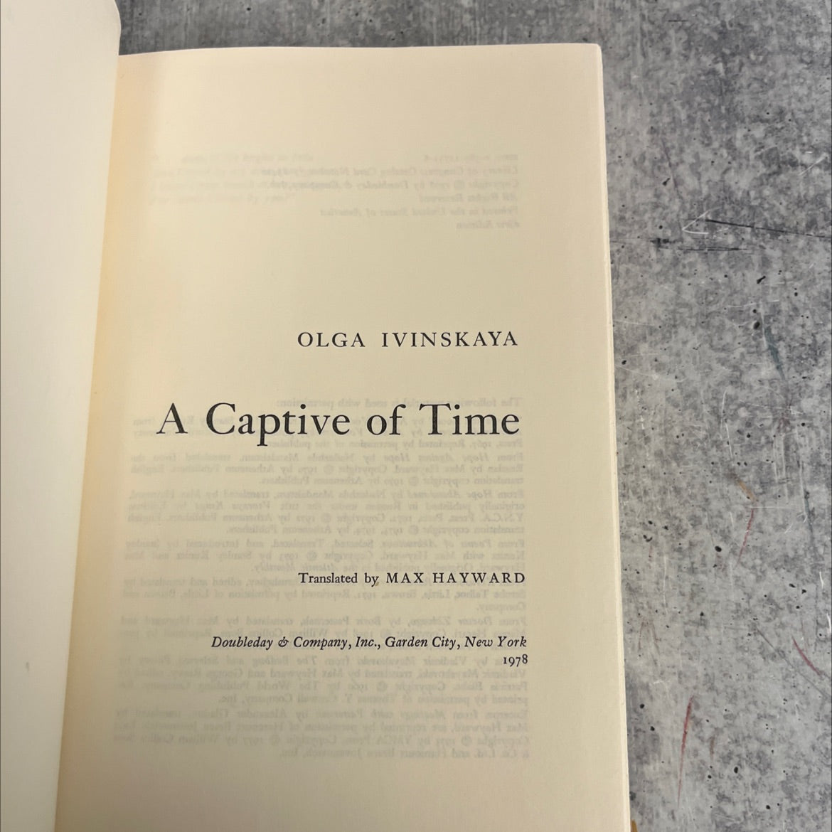 olga ivinskaya a captive of time book, by max hayward, 1978 Hardcover image 2