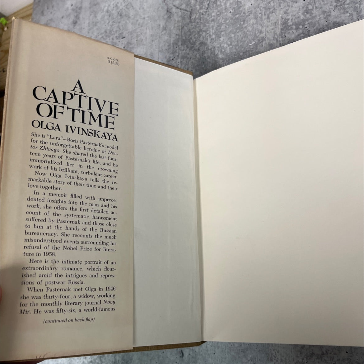 olga ivinskaya a captive of time book, by max hayward, 1978 Hardcover image 4