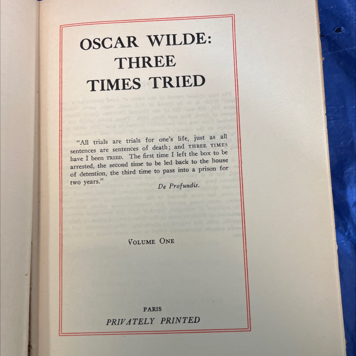 oscar wilde: three times tried book, by Unknown, 1905 Hardcover, First Edition, Rare, Vintage image 3