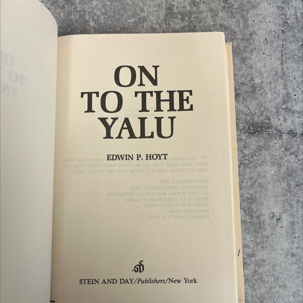 ot ay on to the yalu book, by edwin p. hoyt, 1984 Hardcover image 2