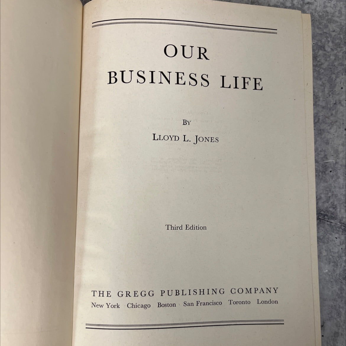 our business life book, by lloyd l. jones, 1944 Hardcover, Vintage image 2