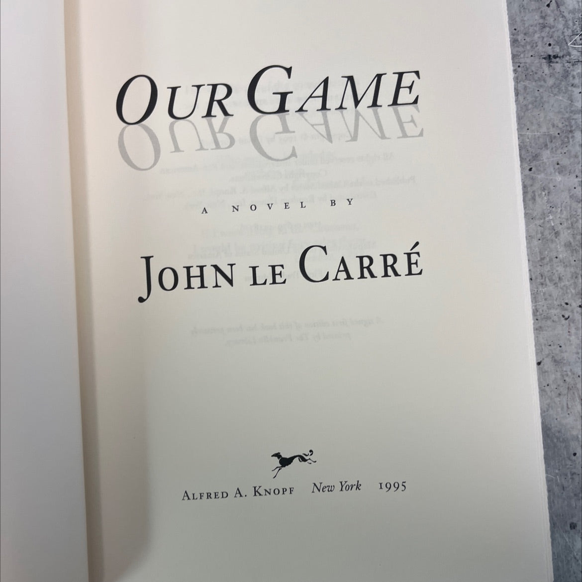 our game book, by john le carré, 1995 Hardcover, First Edition image 2