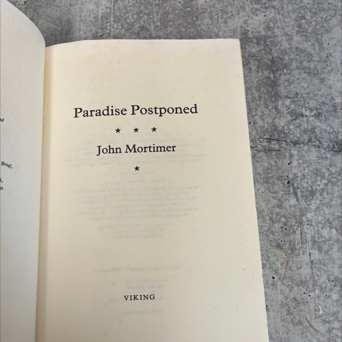 paradise postponed book, by John Mortimer, 1985 Hardcover image 2