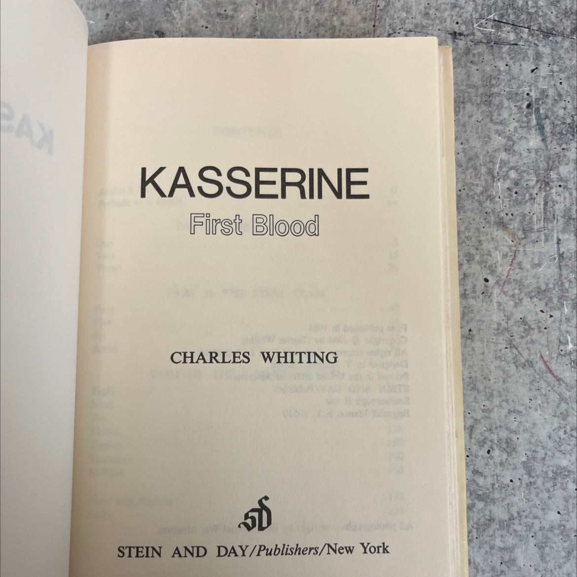 pax kasserine first blood book, by charles whiting, 1984 Hardcover image 2