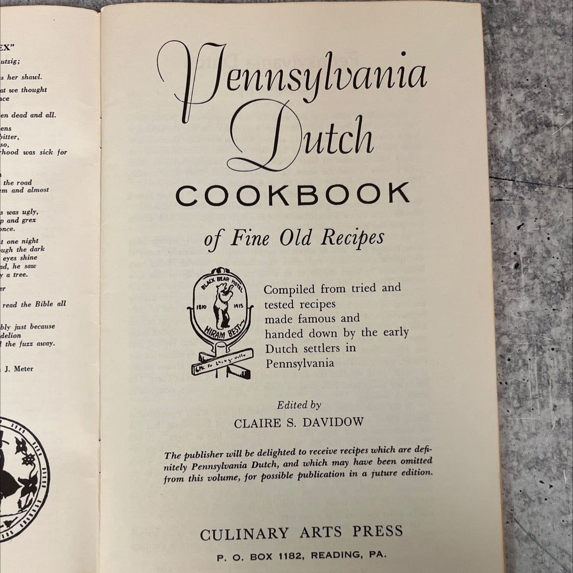 pennsylvania dutch cookbook of fine old recipes book, by claire s. davidow, 1972 Paperback image 2