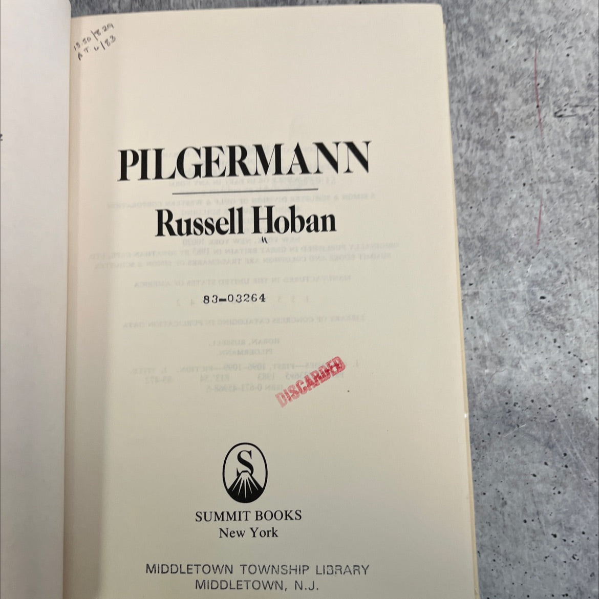 pilgermann book, by russell hoban, 1983 Hardcover, Vintage image 2