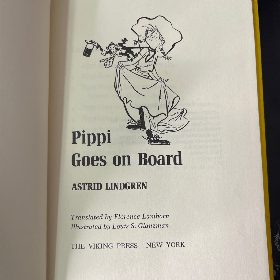 pippi goes on board book, by astrid lindgren, 1957 Hardcover, Vintage image 2