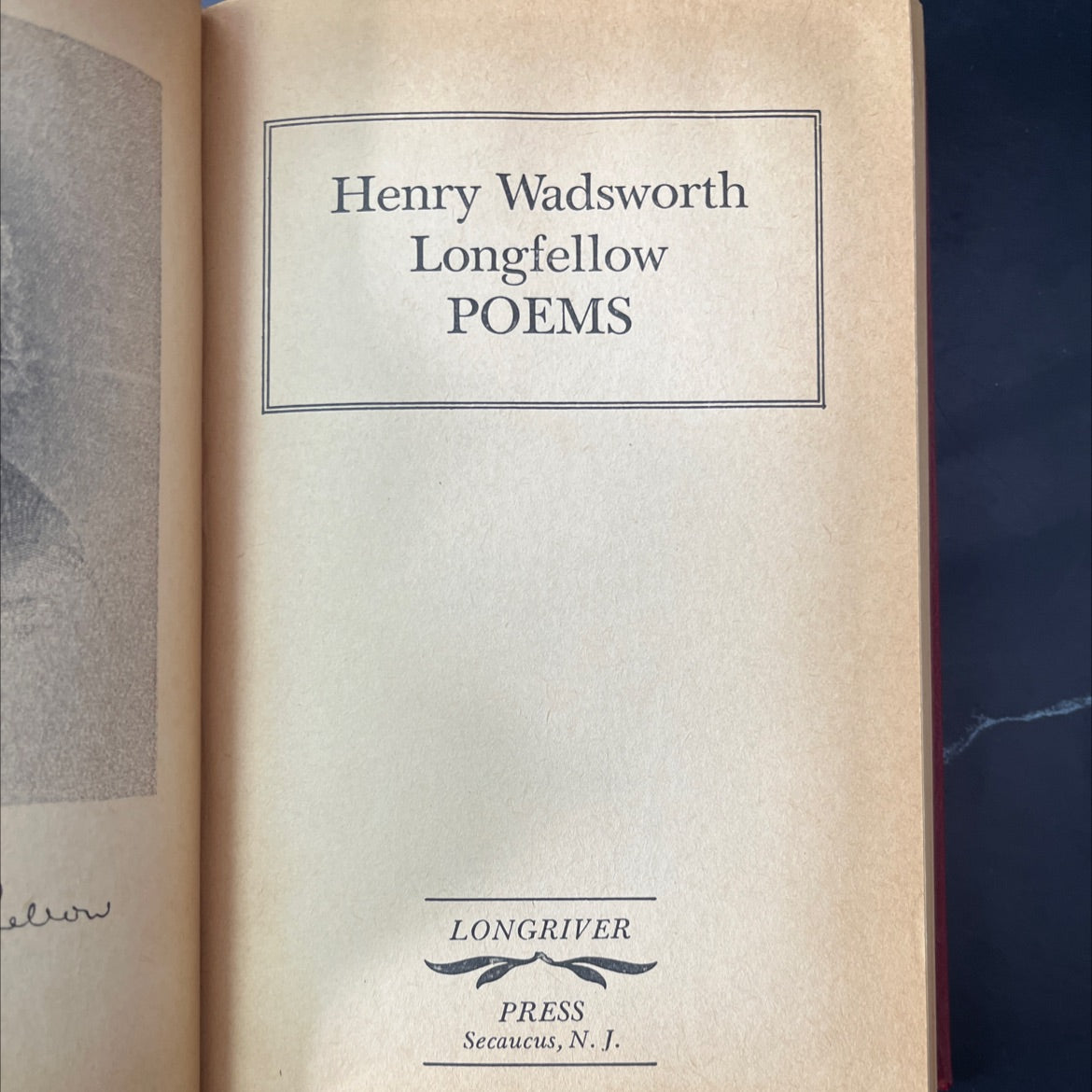 poems book, by Henry Wadsworth Longfellow, 1976 Hardcover, Vintage image 2