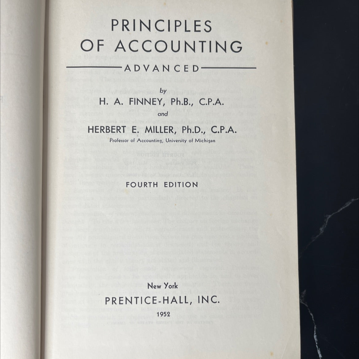 principles of accounting advanced book, by h. a. finney, herbert e. miller, 1952 Hardcover, Vintage image 2