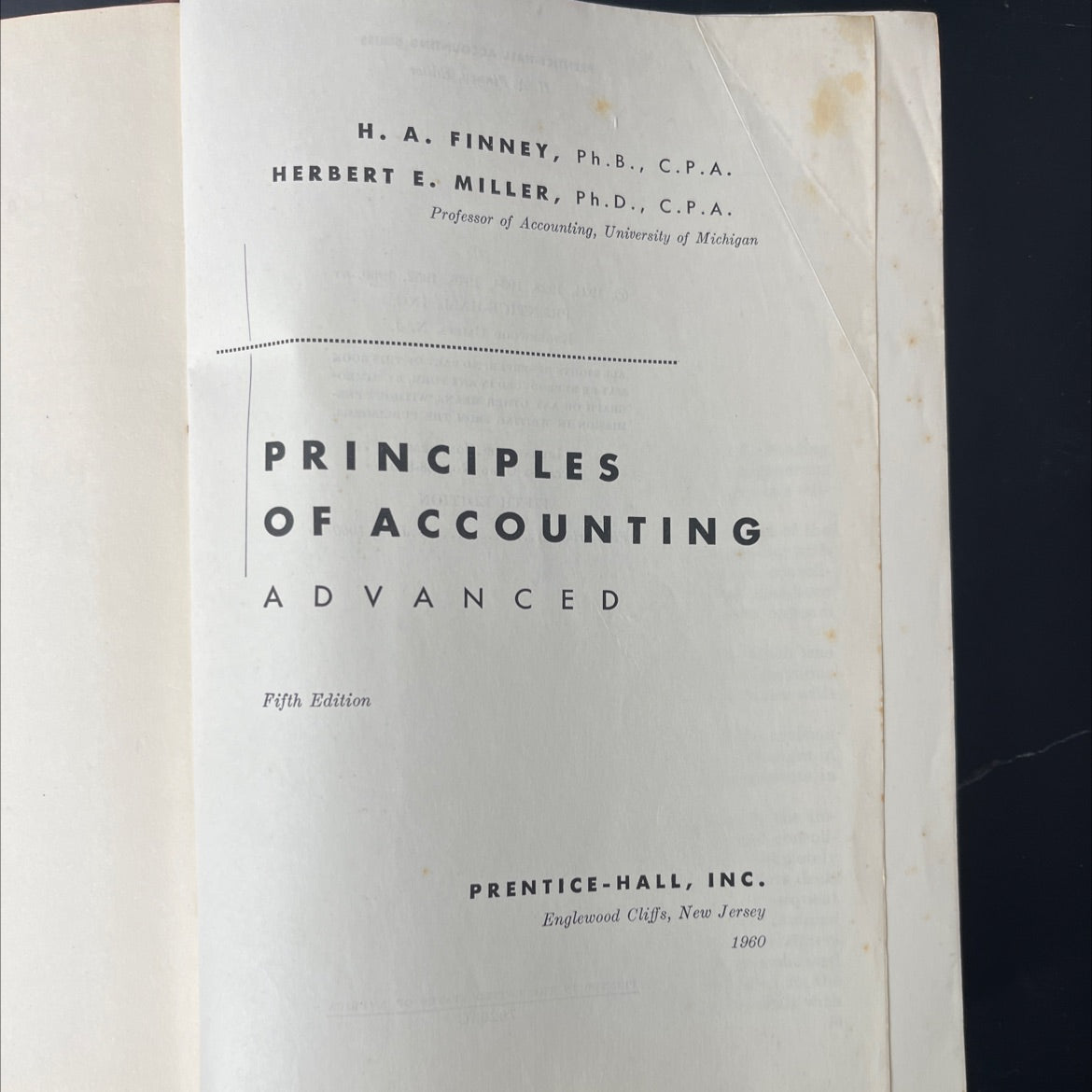 principles of accounting advanced book, by h. a. finney, herbert e. miller, 1960 Hardcover, Vintage image 2