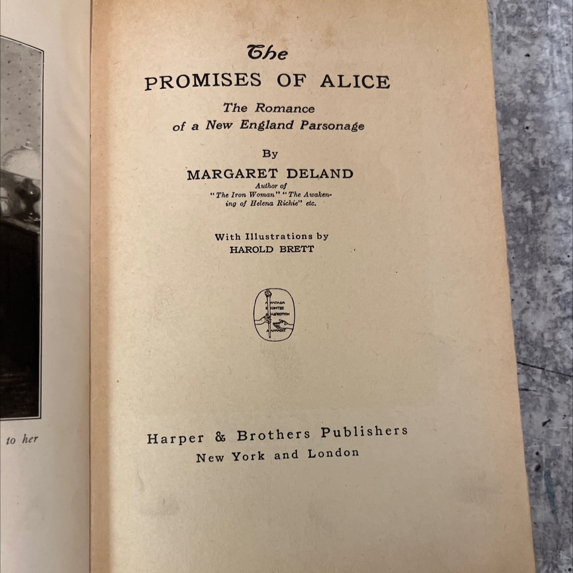 promises of alice book, by margaret deland, 1919 Hardcover, Antique image 2