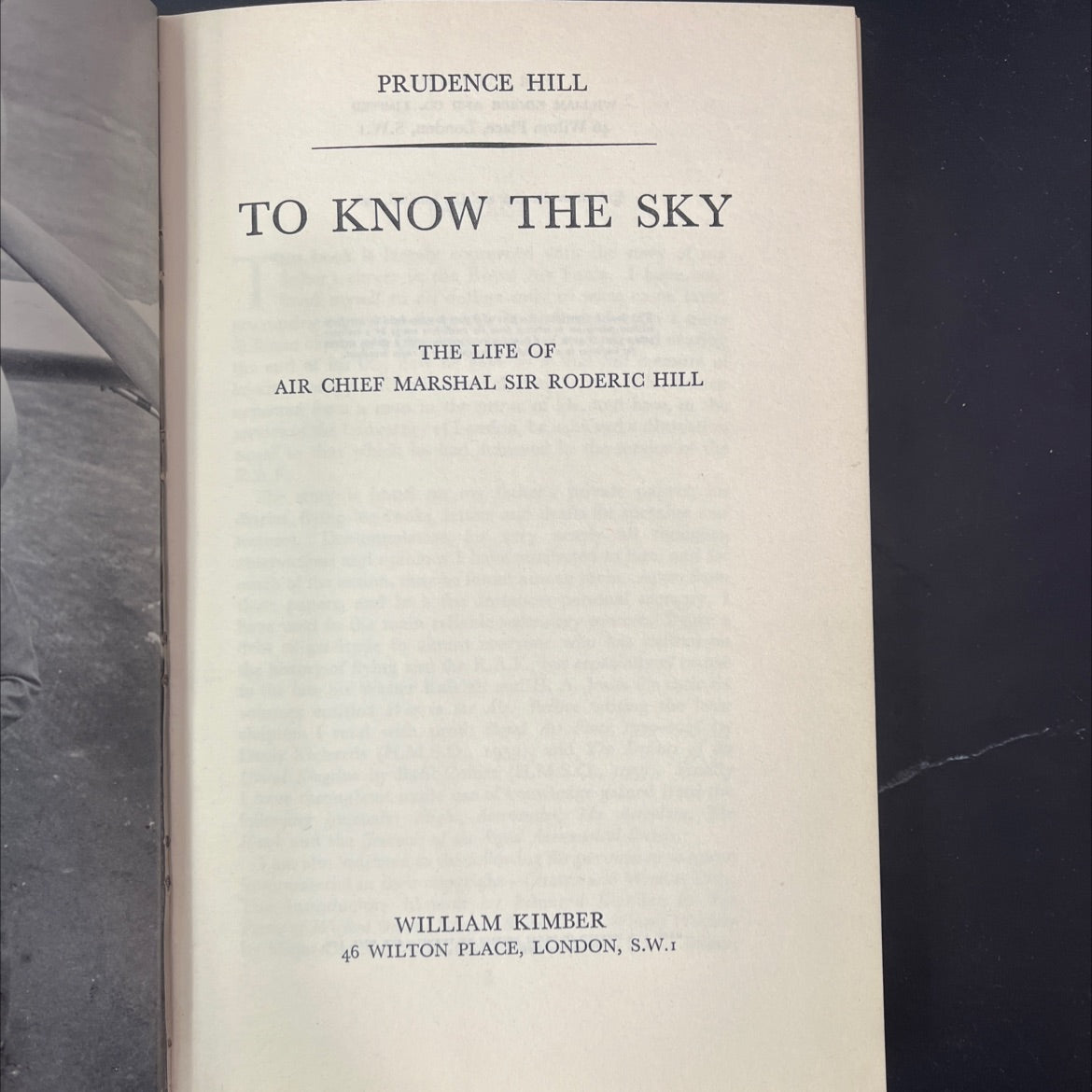 prudence hill to know the sky the life of air chief marshal sir roderic hill book, by prudence hill, 1962 Hardcover, image 2