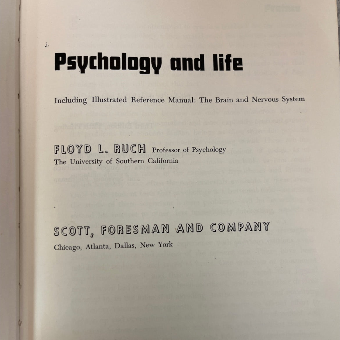 psychology and life including illustrated reference manual: the brain and nervous system book, by floyd l. ruch, 1948 image 2