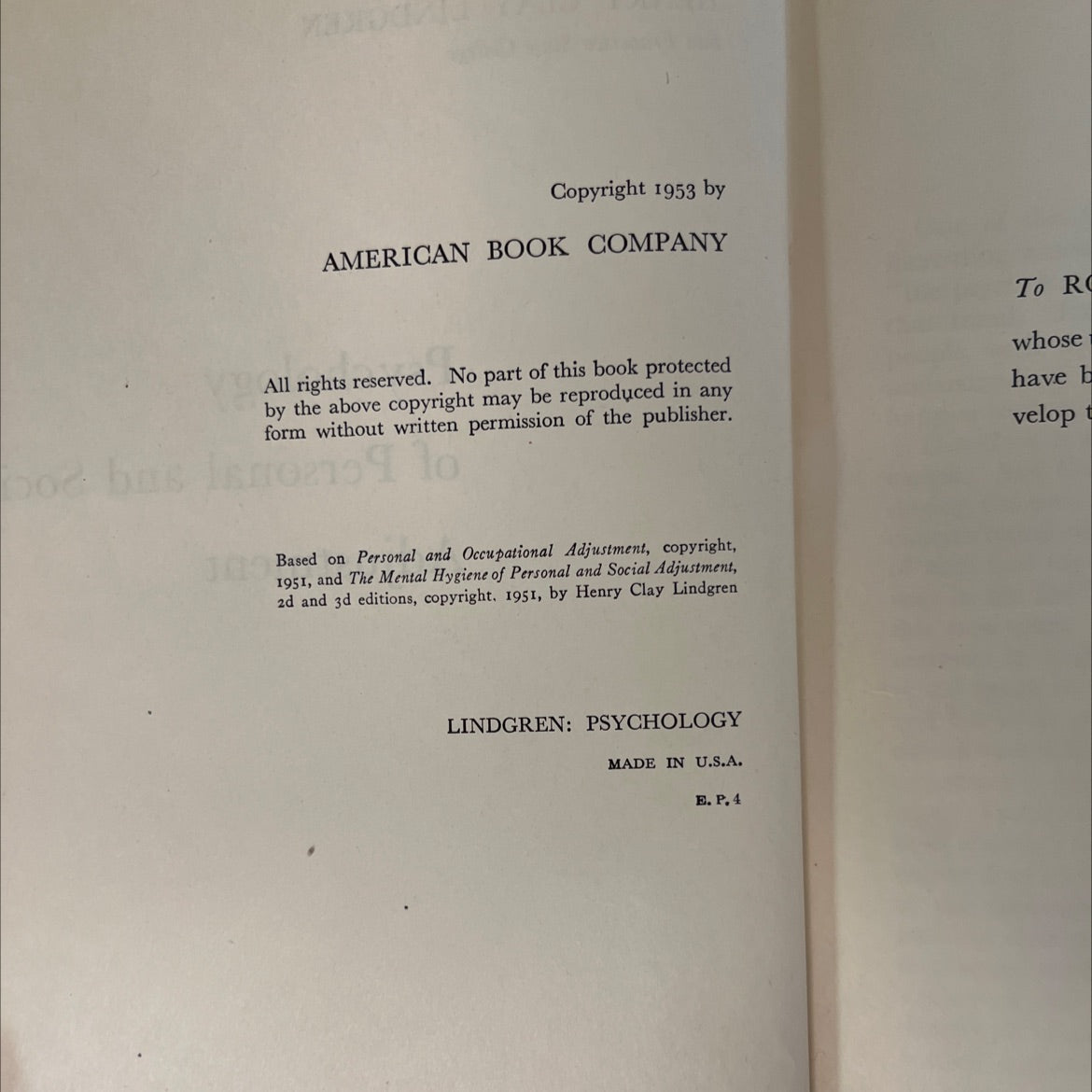 psychology of personal and social adjustment book, by Henry Clay Lindgren, 1953 Hardcover, Vintage image 3