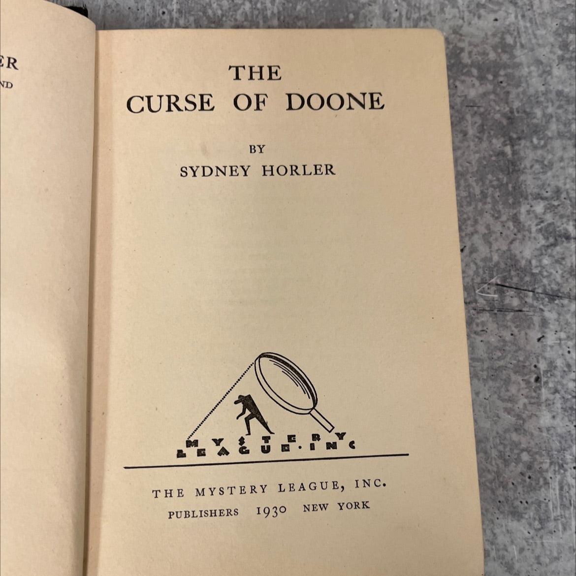 r nd the curse of doone book, by sydney horler, 1930 Hardcover, Vintage image 2