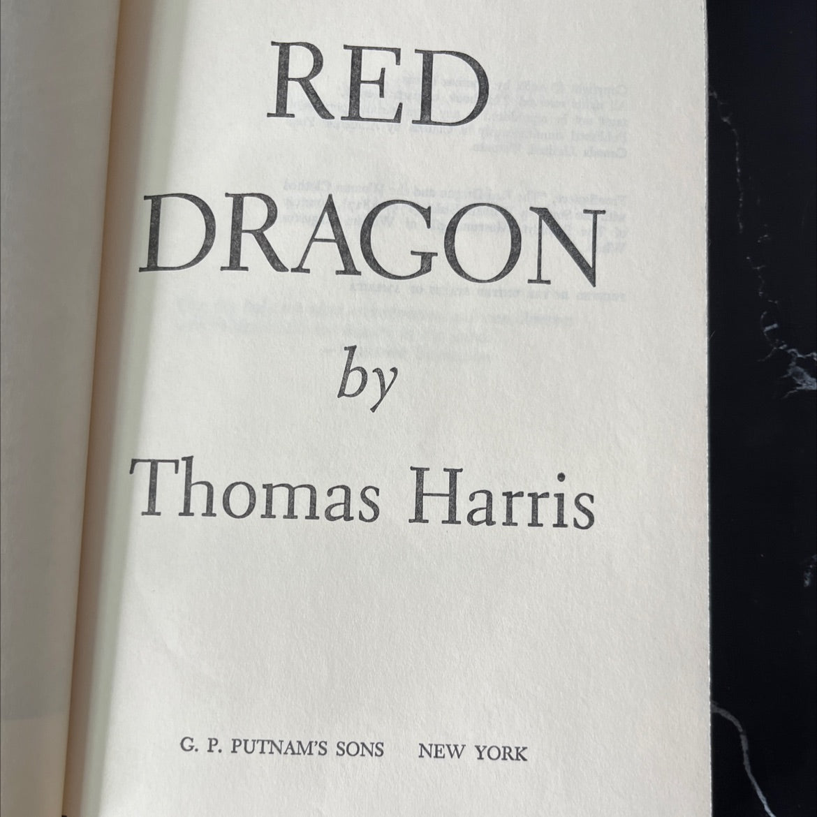 red dragon book, by Thomas Harris, 1981 Hardcover, Vintage image 2