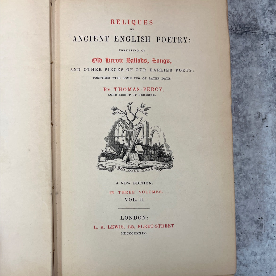 reliques of ancient english poetry: consisting of old heroic ballads, songs, and other pieces of our earlier poets; image 2