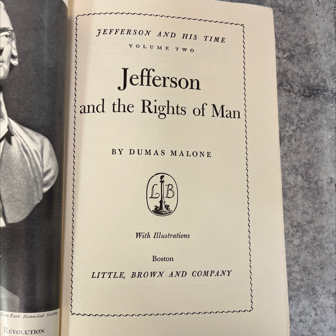 revolution jefferson and his time volume two jefferson and the rights of man book, by dumas malone, 1951 Hardcover, image 2