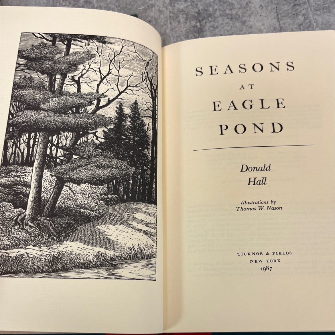 seasons at eagle pond book, by Donald Hall, 1987 Hardcover image 2