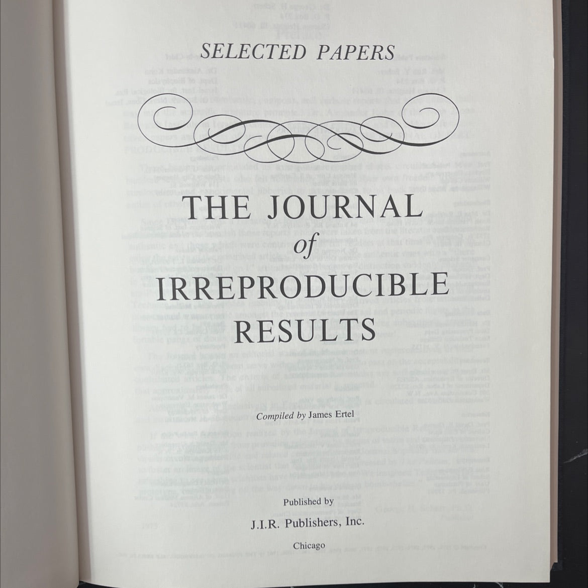 selected papers the journal of irreproducible results book, by James Ertel, 1976 Hardcover, Vintage image 2