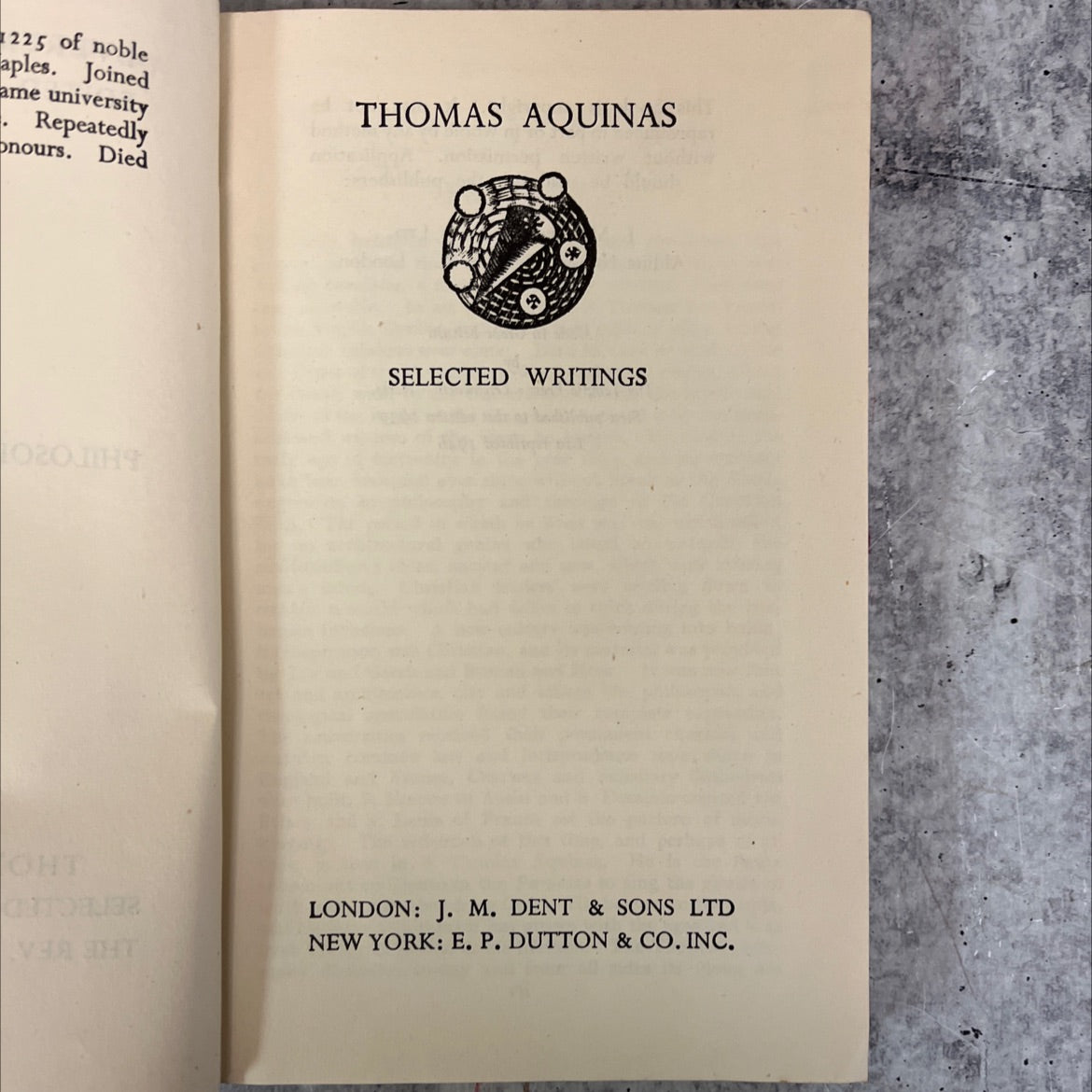 selected writings book, by thomas aquinas, 1946 Hardcover, Vintage image 2