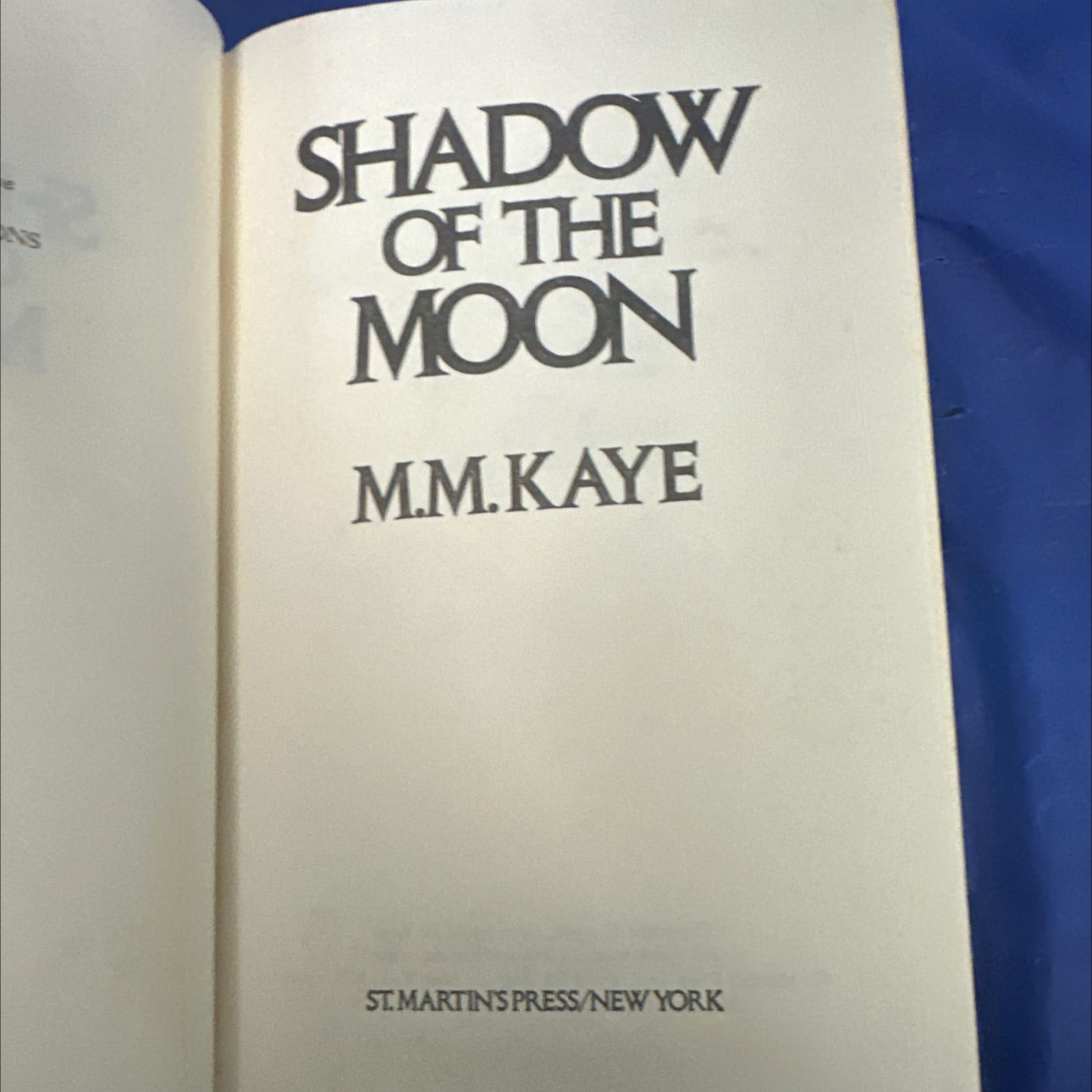 shadow of the moon book, by M.M. Kaye, 1979 Hardcover, Vintage image 2