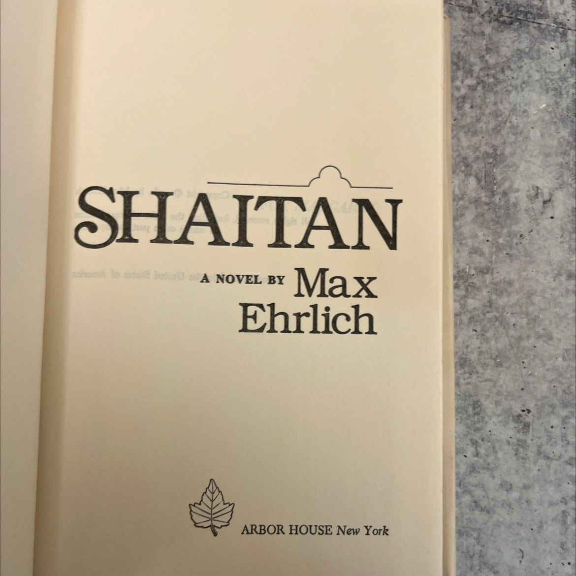 shaitan room to asta balinu book, by Max Ehrlich, 1981 Hardcover image 2