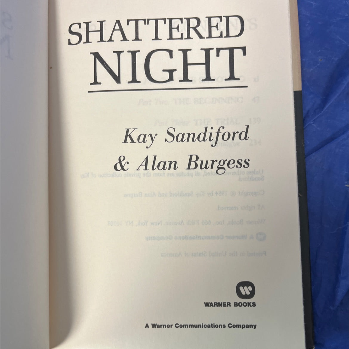 shattered night the trial book, by Kay Sandiford & Alan Burgess, 1984 Hardcover image 2