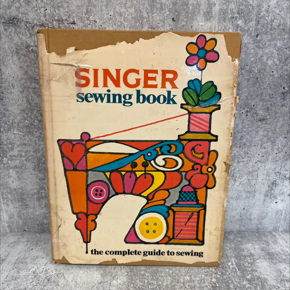 singer sewing book book, by gladys cunningham, 1969 Hardcover, Vintage, Heavily Used image 1